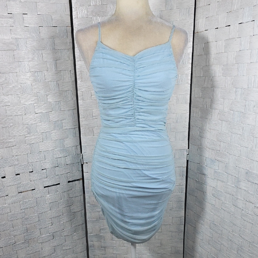 Elegant Backless Light Blue Dress